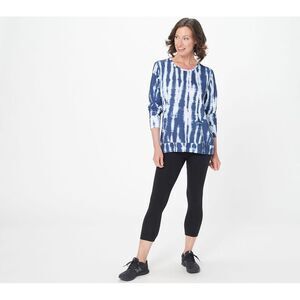 Fit 4 All Women's Top Sz 2XS (XXS) by Carrie Wightman Key Hole Blue A398772